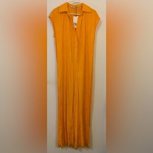 NWT Orange ZARA Jumpsuit